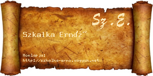 Szkalka Ernő névjegykártya
